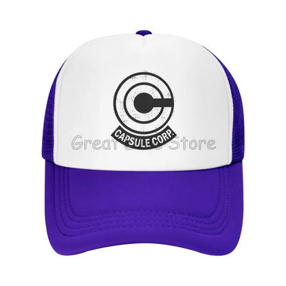 Capsule Corp Cappellini da baseball in rete Unisex Cappellino da camionista in stile hip-hop Cappellino da papà in stile anime DBZ Cappellino da corsa regolabile Cappellini da camionista estivi Cappellini snapback