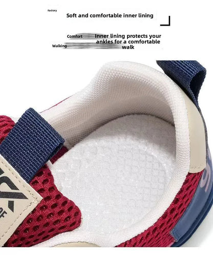 Zapatillas de running para hombre transpirables con parte superior de malla ligera, suela suave y cómoda, calzado deportivo casual de verano a la moda