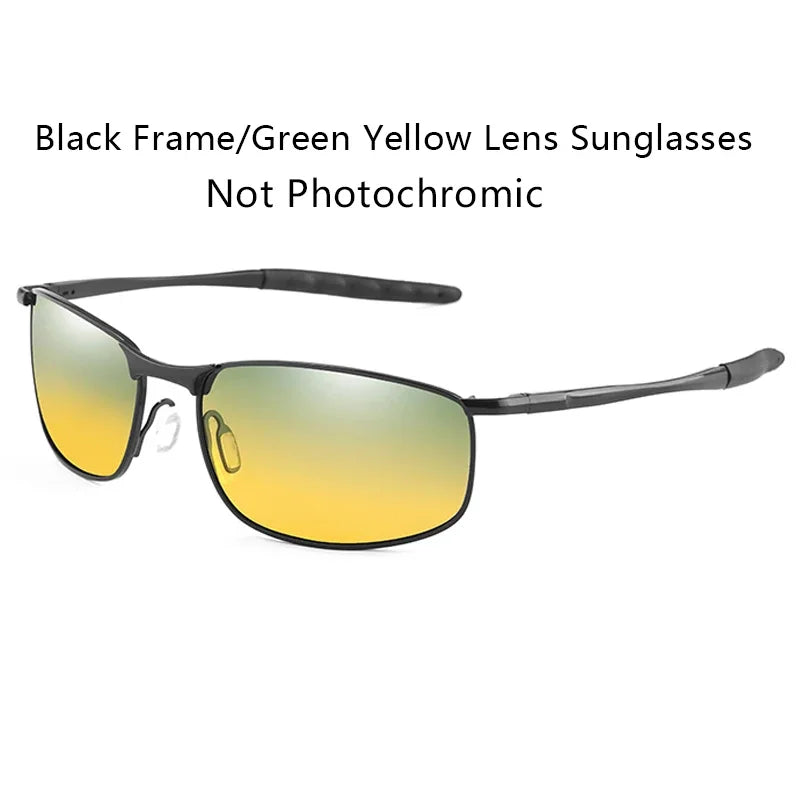 Photochromic Men Polarized Sunglasses Male Metal Square Glasses Driving Sun Glasses UV400 Outdoor Sports Cycling Goggles