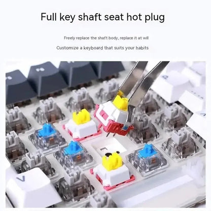 Teclado Mecânico AULA F87 Pro 2.4g/USB/Bluetooth sem fios trimodo, 87 teclas, RGB, PBT, estrutura gasket, 5 camadas de isolamento acústico, teclas completas sem impacto