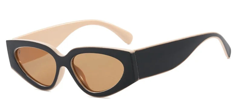 Black White Cat Eye Sunglasses for Women Trendy Vintage Thick Frame Sun Glasses 2025 Classic Shades ladies Goggle