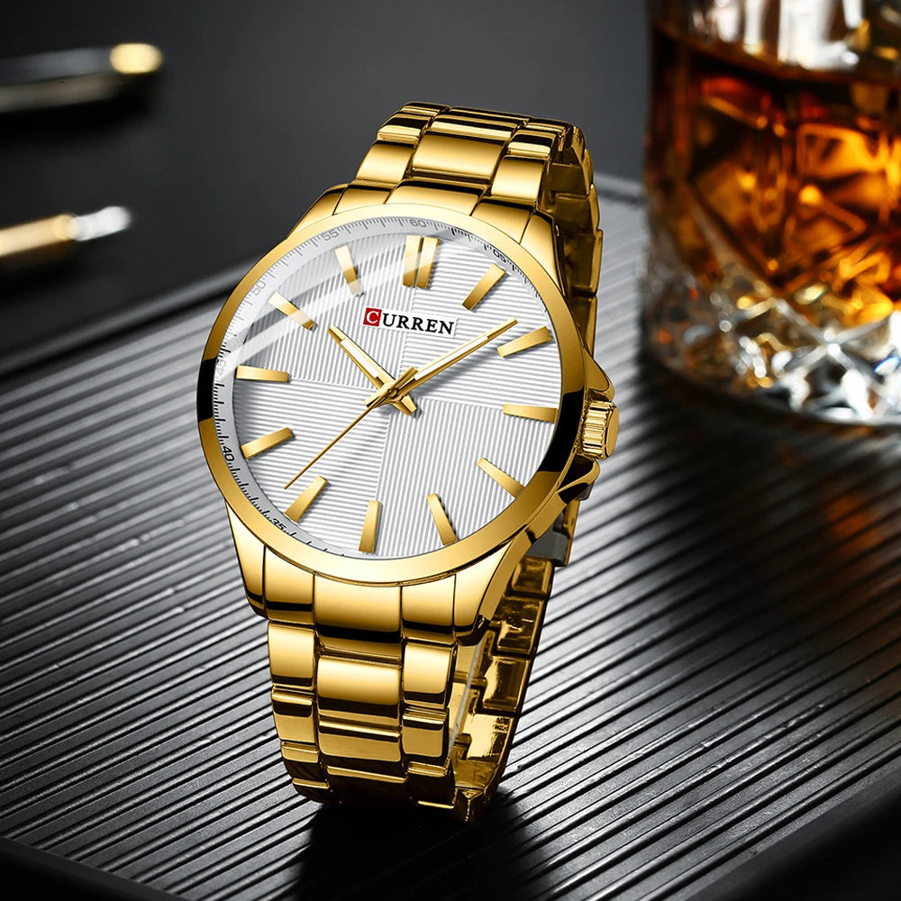 Montre pour homme CURREN – Modèle de luxe, étanche, style militaire, en acier inoxydable – Montre-bracelet sportive (réf. 8322)