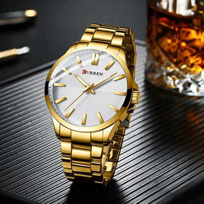 Montre pour homme CURREN – Modèle de luxe, étanche, style militaire, en acier inoxydable – Montre-bracelet sportive (réf. 8322)