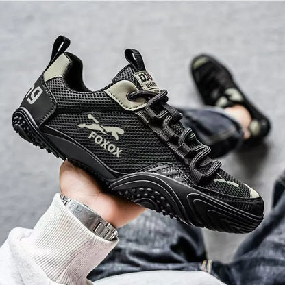 Zapatillas de running para hombre transpirables con parte superior de malla ligera, suela suave y cómoda, calzado deportivo casual de verano a la moda