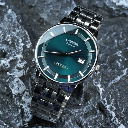 CADISEN Mechanical Wristwatches MIYOTA 9015 Movement Automatic Ultra-thin Watch Sapphire Waterproof Rose Gold Business Watches