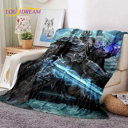WOW, World of Warcraft  Demon Hunter, Lich King Game 3D Soft Blankets,Throw Blanket for Picnic Beds Sofa Home Bedroom Kids Gifts