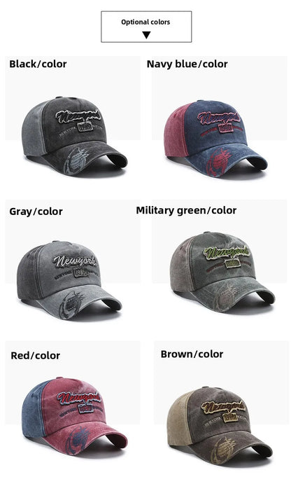New Hat Spring and Summer European and American Sunscreen Baseball Cap Men's Washed Old Outdoor Casual Cap Women's Retro Sun Hat
