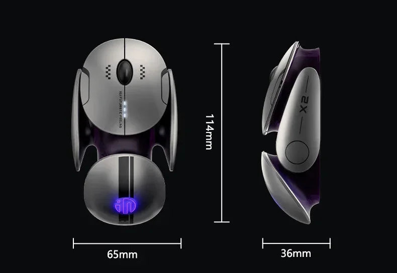Ratón inalámbrico Bluetooth Inphic X2 trimodo de metal, silencioso, recargable, con retroiluminación e-sports, para gaming, PC y portátiles, accesorio de regalo