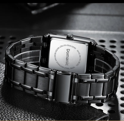 Montre-bracelet de luxe BINBOND à quartz précis pour homme, lumineuse, étanche, date automatique, en acier inoxydable durable, style décontracté.
