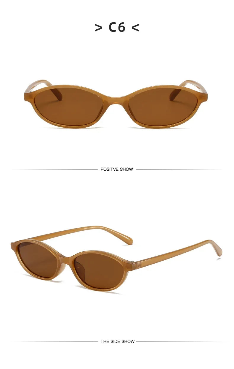 New Fashion Leopard Cat Eye Oval Women's Sunglasses Sunscreen Sun Glasses Female Retro Colorful Eyeglass UV Shade Glasses