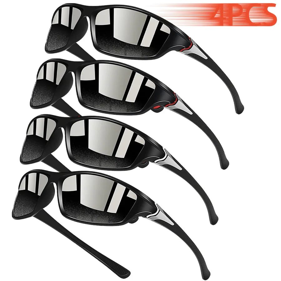4PCS Fashion Classic Vintage Sports Sunglasses Protection Cycling Fishing Running Mountaineering Driving Sun Glasses