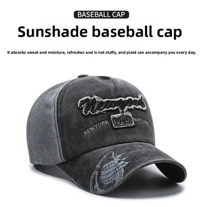 New Hat Spring and Summer European and American Sunscreen Baseball Cap Men's Washed Old Outdoor Casual Cap Women's Retro Sun Hat
