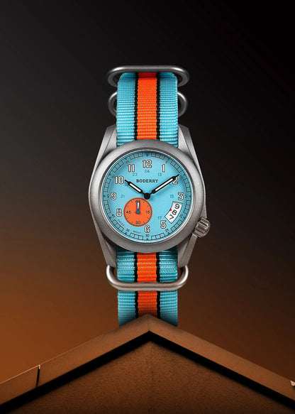 Boderry Field Watch Titanium Quartz Watches VOYAGER 38 Mens 100M Waterproof Clock Military Sport Luminous Business Wristwatch