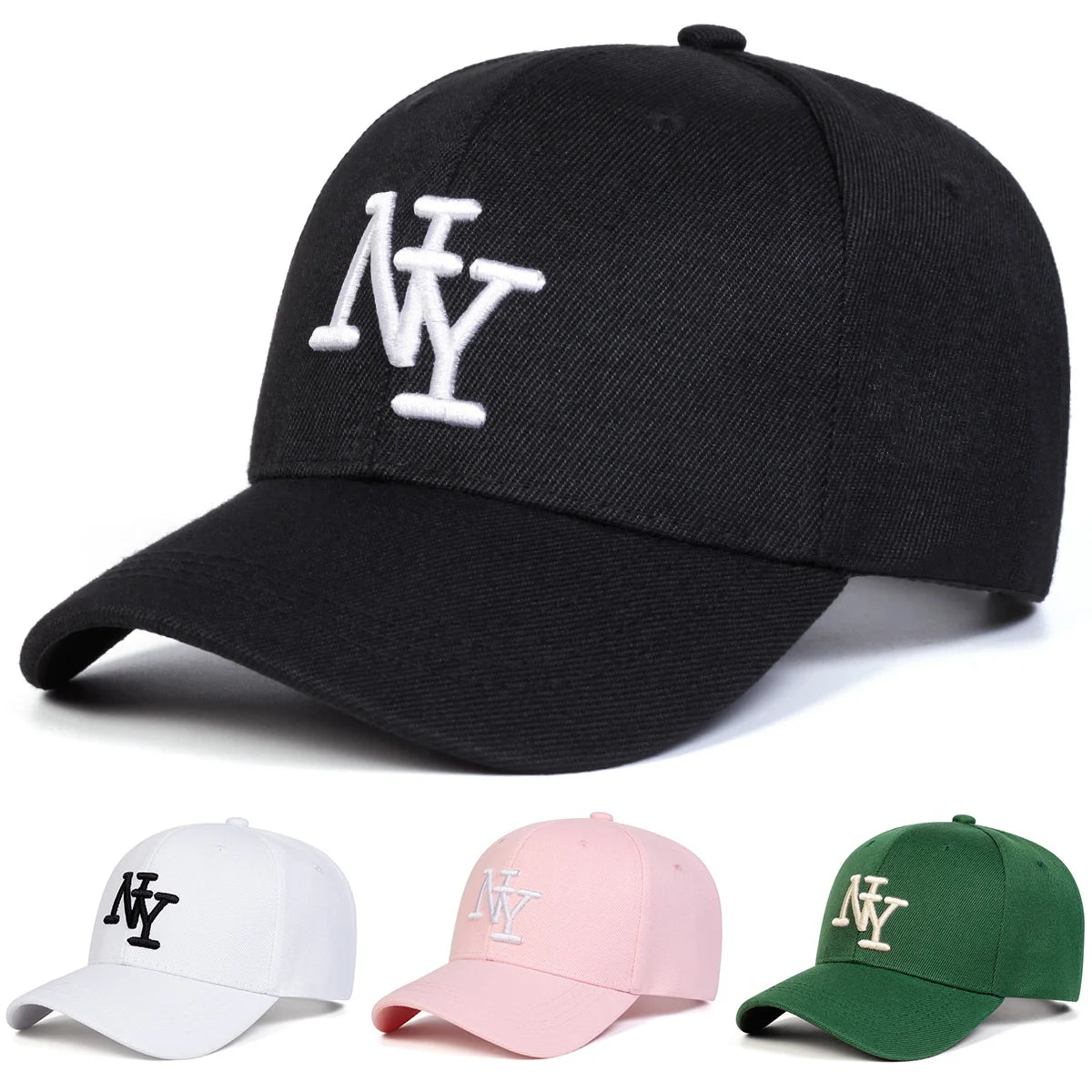 Men's NY Embroidered Baseball Cap Adjustable Outdoor Casual Cap Suitable for Spring Autumn Outings Travel Beach Parties