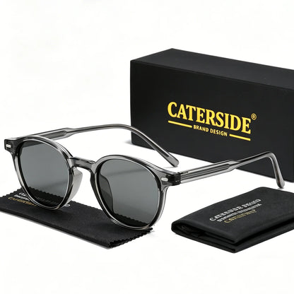 Caterside Polarized Round Sunglasses Men TR Frame Core Insert Leg Sun Glasses Women Set Retro Driving Fishing Punk Eyewear UV400