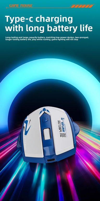 Wireless Gaming Mouse 2.4G USB Silent Mouse Dual Mode Bluetooth Rechargeable 1600DPI Mouse Computer Silent Mice for PC Laptop
