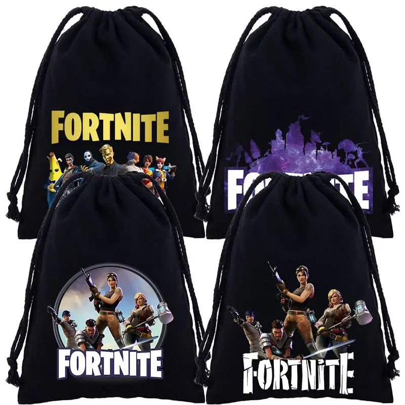 Sacche con coulisse Fortnite per bambini e bambine, stampa cartoon anime, grande capacità, borse portaoggetti, tote bag e borsetta, nuovo grazioso regalo di compleanno