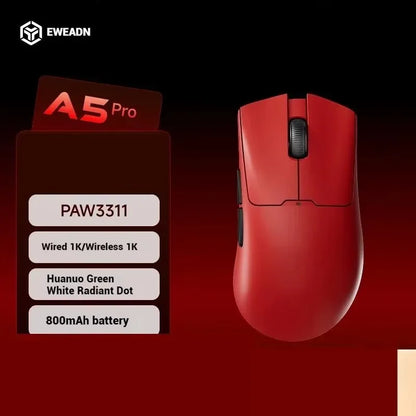 EWEADN A5 Pro Ultra wireless Lightweight Mouse Three-mode Paw3395/3311 22K/26KDPI Low Latency Gaming Mouse