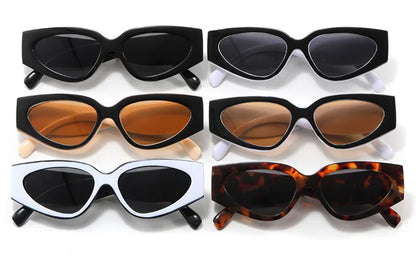 Black White Cat Eye Sunglasses for Women Trendy Vintage Thick Frame Sun Glasses 2025 Classic Shades ladies Goggle