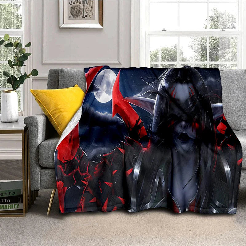 WOW, World of Warcraft  Demon Hunter, Lich King Game 3D Soft Blankets,Throw Blanket for Picnic Beds Sofa Home Bedroom Kids Gifts