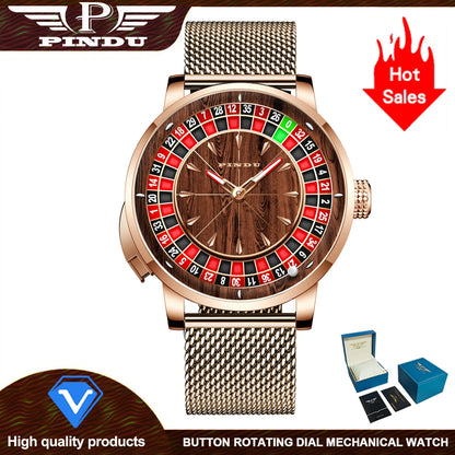 2025 NEW PINDU design Rotating dial Mechanical Watch Men Japan NH35 Movement Sapphire Waterproof TOP-luxurious Automatic watch