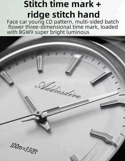 ADDIESDIVE 2024 New AD2066 Men's Watches Bubble Mirror Pot Cover Glass Stainless Steel Waterproof  Quartz Watch Man reloj hombre