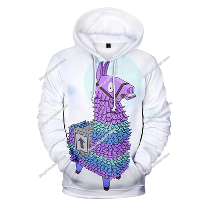 Camisola com Capuz Infantil de Outono — T-shirt Hoodie Fortnite Nova, Roupa Casual Confortável para Crianças, Estilo Streetwear