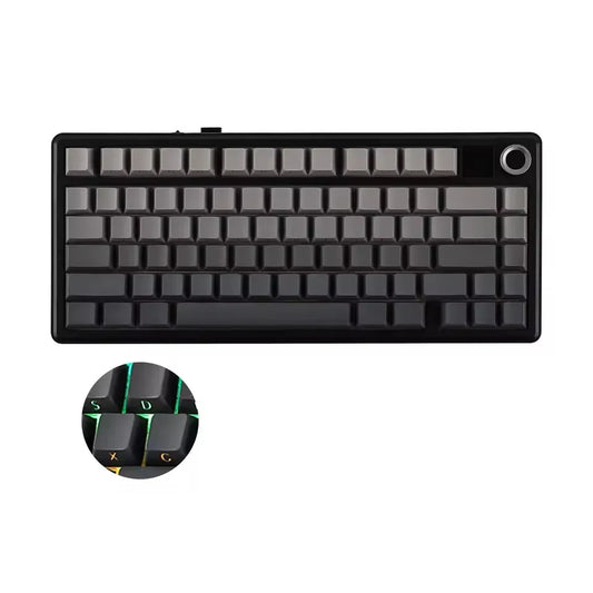 Teclado Mecânico Gaming AULA F75 MAX 2.4G Sem Fios/BT/Com Fio Hot-Swap RGB 75% 81 Teclas Teclado de Escritório com Ecrã TFT