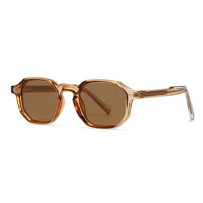 SHAUNA New Polygon Square Men Polarized Sunglasses Retro Rivets Women Blue Green Shades UV400