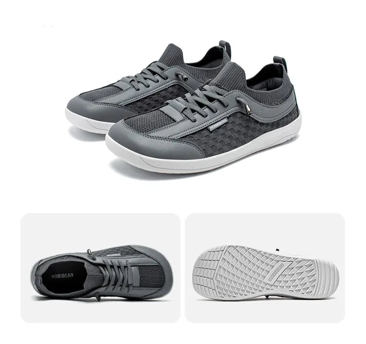 HOBIBEAR Men Barefoot Shoes Women Slip-On Wide Toe Walking Sneakers | Zero Drop Sole | Lightweight Breathable Minimalist Shoes