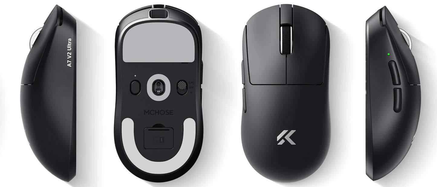 MCHOSE A7 V2 Lightweight Wireless Gaming Mouse, PAW3950 Sensor, Dual 8000Hz Polling Rate, 42000 DPI Wireless Esports Gaming Mouse