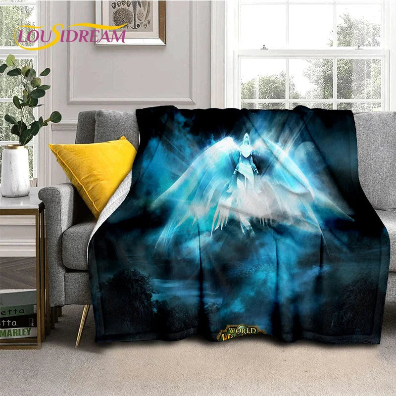 WOW, World of Warcraft  Demon Hunter, Lich King Game 3D Soft Blankets,Throw Blanket for Picnic Beds Sofa Home Bedroom Kids Gifts