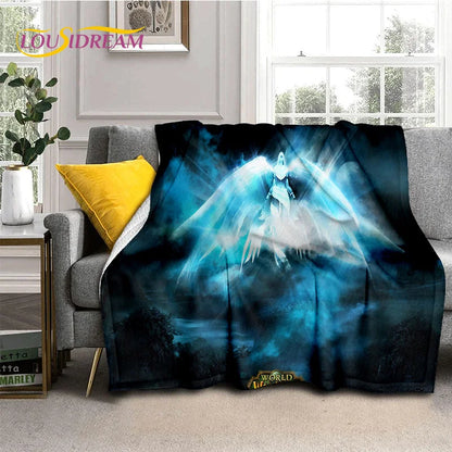 WOW, World of Warcraft  Demon Hunter, Lich King Game 3D Soft Blankets,Throw Blanket for Picnic Beds Sofa Home Bedroom Kids Gifts