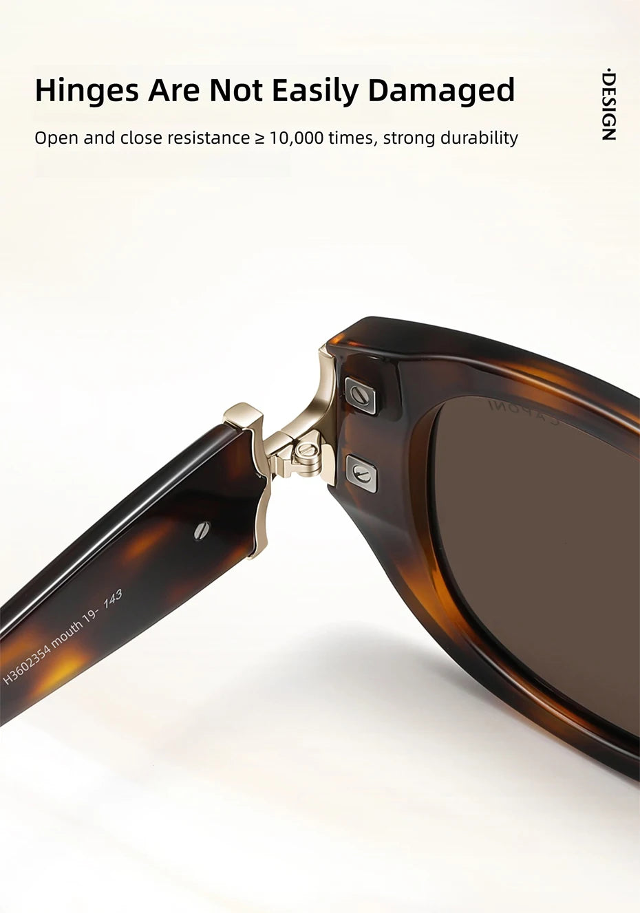CAPONI New Polarized Women Sunglasses Fshion Luxury Acetate Outdoor Original Design Eyewear UV400 Protection Brown Shade CP36023