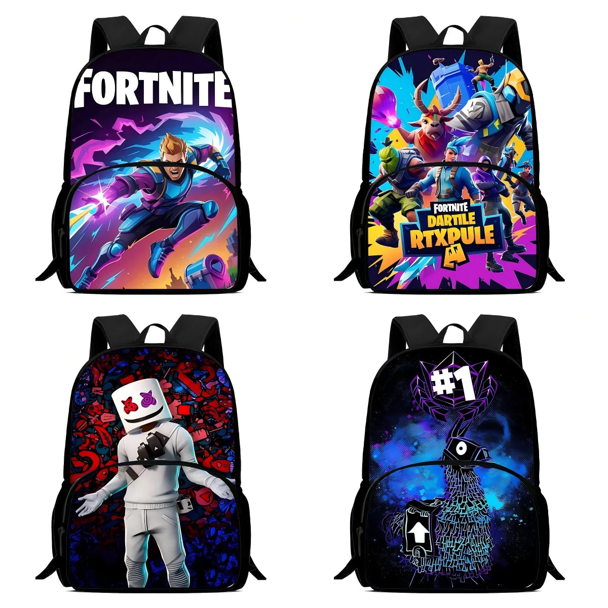 Classic Game Fortnite Kids Backpacks for Boys and Girls, Student Birthday Gift, Child School Bags with Large Capacity, Durable Camping Rucksack
