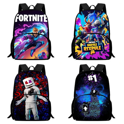 Classic Game Fortnite Kids Backpacks for Boys and Girls, Student Birthday Gift, Child School Bags with Large Capacity, Durable Camping Rucksack