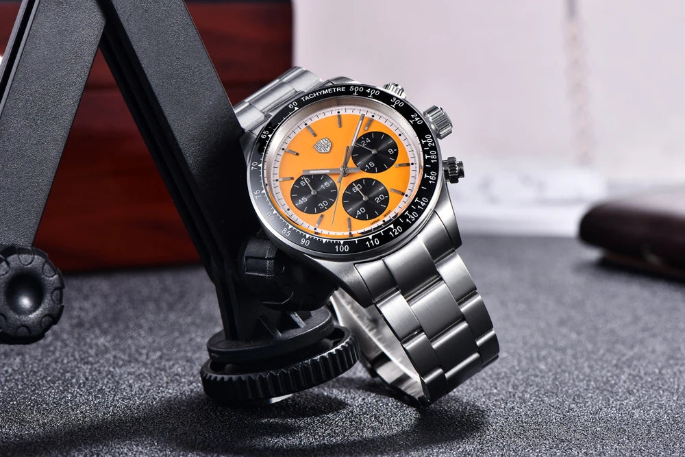 Herreur Rolls Timi Panda – Kvarts-kronograf, luksusmodel, safirglas med antirefleksbehandling, vandtæt, sporty stil