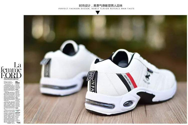 Men's leather sneakers Casual versatile shoes Outdoor non slip running footwear Fashion men's board shoes Zapatos Homme