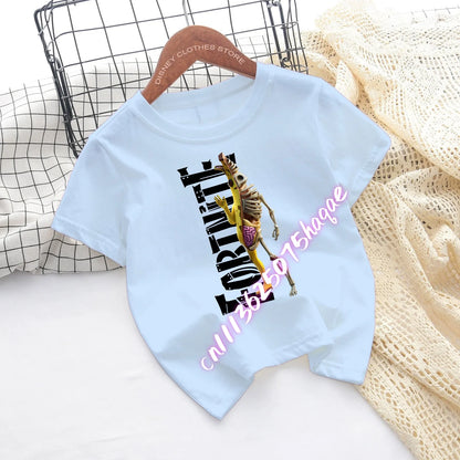 Fortnites Children T-shirts Game Cartoon Printed Figures Fortress Night Tees Game Short Sleeves Tops Summer Boys Girls Clothes