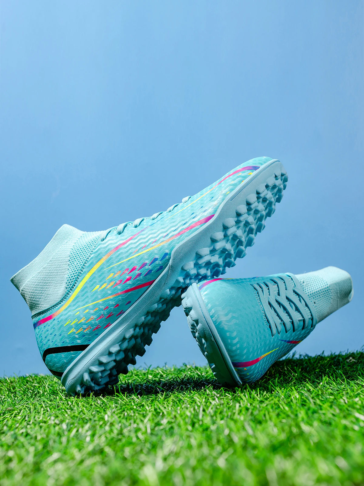 Chaussures de football TF professionnelles pour hommes, femmes et enfants, en PU + tissu respirant, semelle en caoutchouc résistante à l'usure