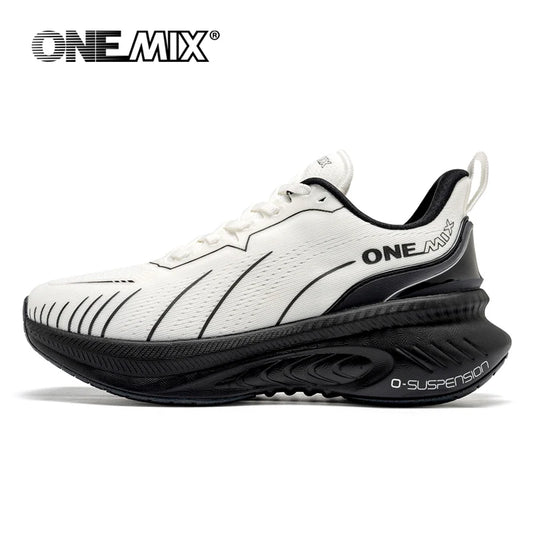 ONEMIX New Cushioning Running Shoes For Men Suitable for Heavy Runners Lace-Up Sports Women Non-slip Outdoor Athletic Male Sneakers