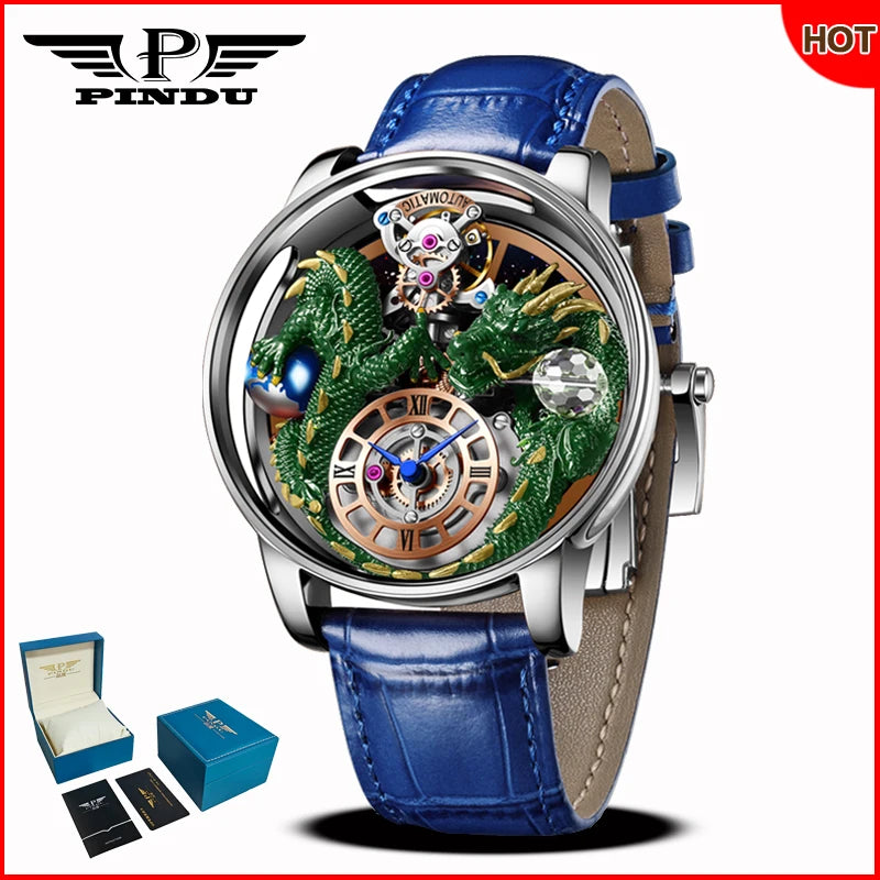 Relógio masculino PINDU Design 2025 NOVO Diamond Tourbillion, relógio de luxo Astronomia de marca premium, quartzo, vidro de safira, impermeável