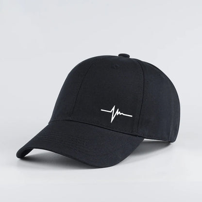 Heartbeat ECG Lifeline Print Baseball Cap Men Women Adjustable Dad Hat Minimalist Casual Sport Sun Hat