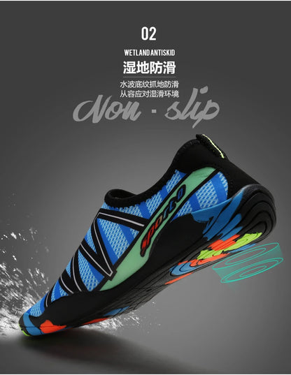 Scarpe da acqua ad asciugatura rapida per spiaggia, unisex, pantofole aqua da nuoto barefoot, scarpe da surf e risalita del fiume, calze outdoor leggere estive