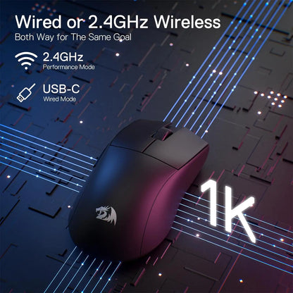 Redragon M916 Wireless Gaming Mouse, Ultra-Light 49g 2.4GHz Wireless Gamer Mouse with 8000 DPI, Ergonomic Grip & Programmable Buttons