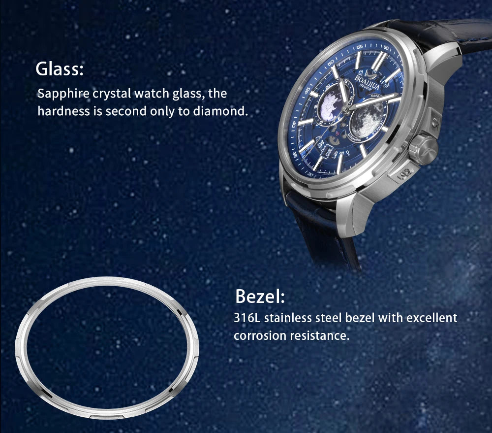 BORIAGE(BOAIJIUA) Fully Automatic Mechanical Men's Watch Original Design Mechanical Watches Waterproof Luminous Wristwatch