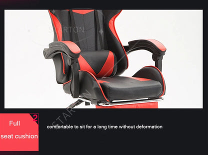 Ergonomic RGB Gaming Chair PU Leather Racing Computer Chair with Adjustable Height, Linkage Armrests, Reclining Office Gamer Chair