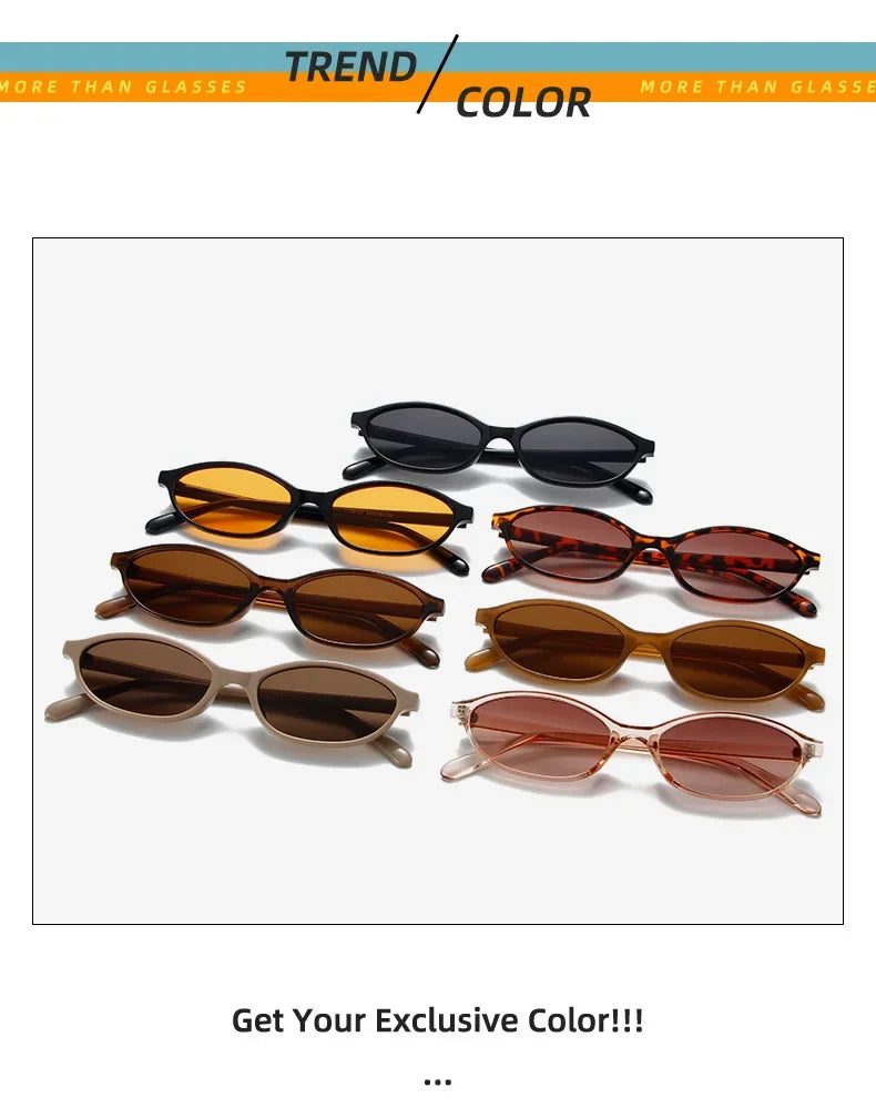 New Fashion Leopard Cat Eye Oval Women's Sunglasses Sunscreen Sun Glasses Female Retro Colorful Eyeglass UV Shade Glasses