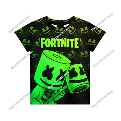 Cartoon Fortnite T Shirt 3D Printed Boys Girls Streetwear Kids Clothes Funny Tshirt O-Neck Summer Tops Birthday Gifts