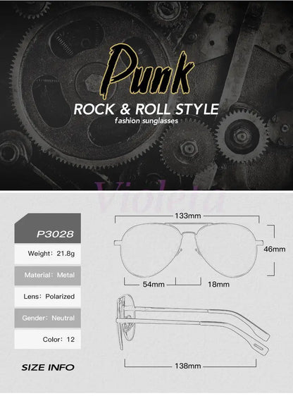 Punk Rock Polarized Sunglasses Color Film Sunglasses Han Edition Mirror Face Fashion Sun Glasses T1001